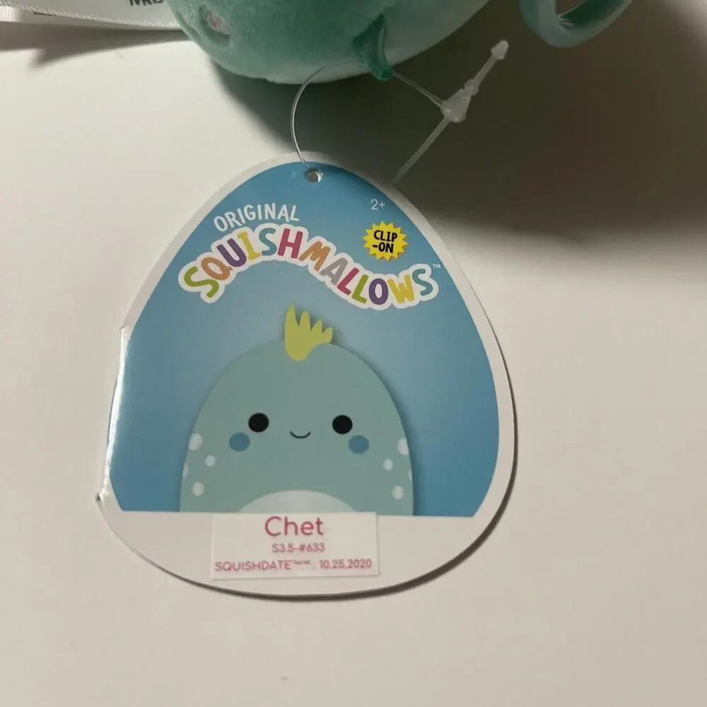 NEW 3.5” “Chet the Iguana” Kellytoy Squishmallow Plush Keychain Clip-On